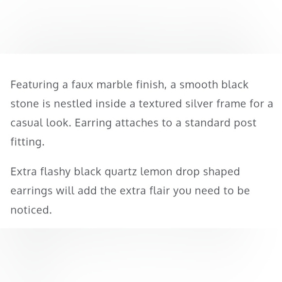 Marble Marvel Black Post Earrings Fabulous - Picture 3 of 4